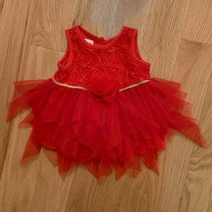 Red Dress with Gold Trim